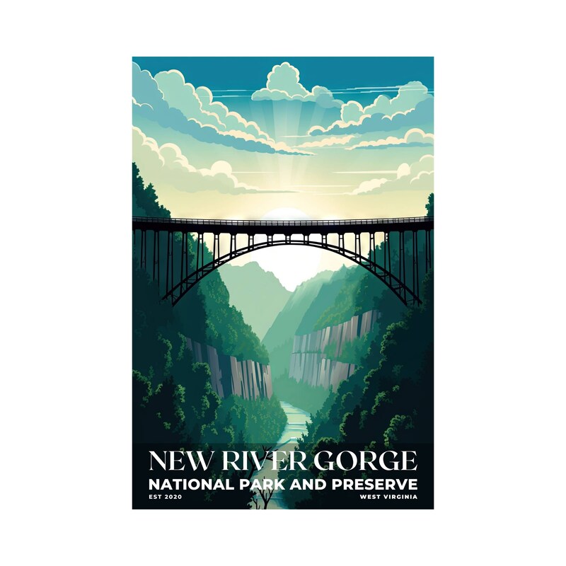 New River Gorge National Park and Preserve Poster, Travel Art, Office Poster, Home Decor | S3